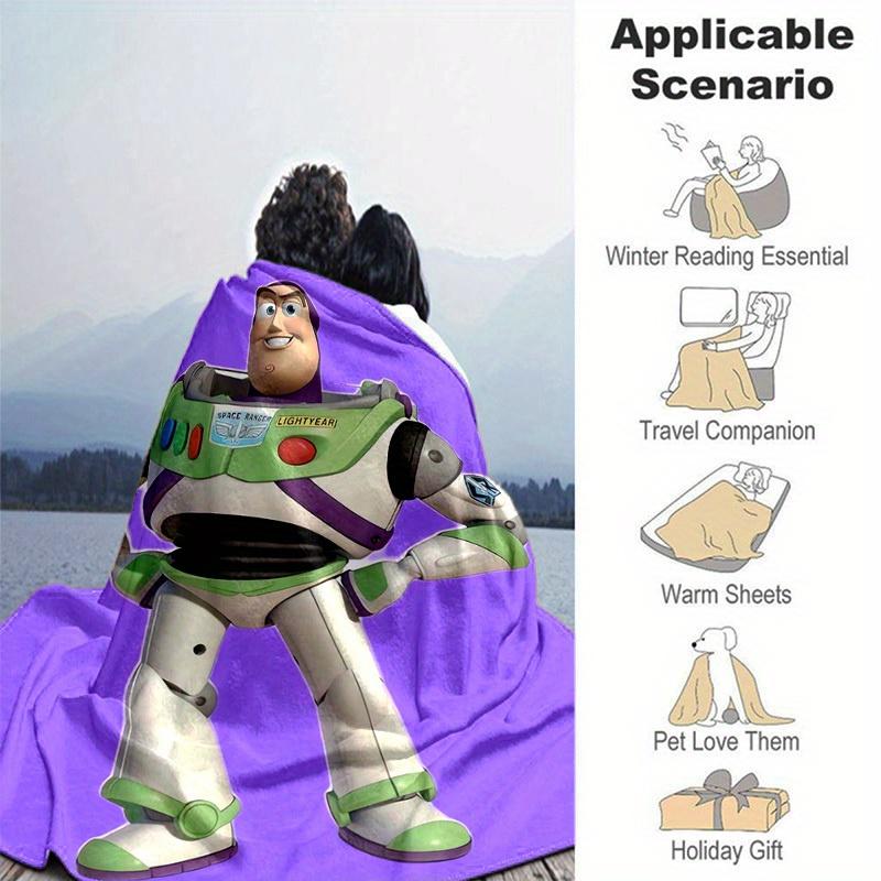 1 pezzo, Coperta Morbida e Accogliente di Toy Story Buzz Lightyear Space Ranger, Plaid per Arredamento Casa, Copridivano, Uso Esterno, Viaggio