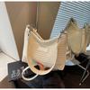 Striped knitted woven bag women's summer new fashion niche messenger seaside vacation beach bag