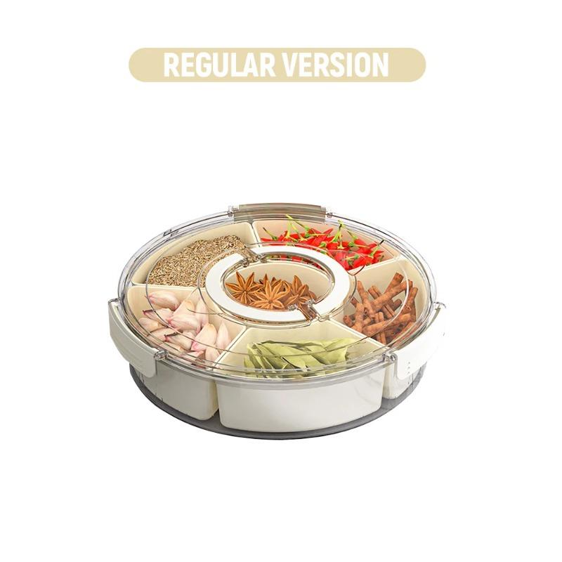 

Разделенный поднос для сервировки, переносная коробка для закусок, контейнер с крышкой и ручкой для фруктов, закусок, колбасных изделий, овощей, специй