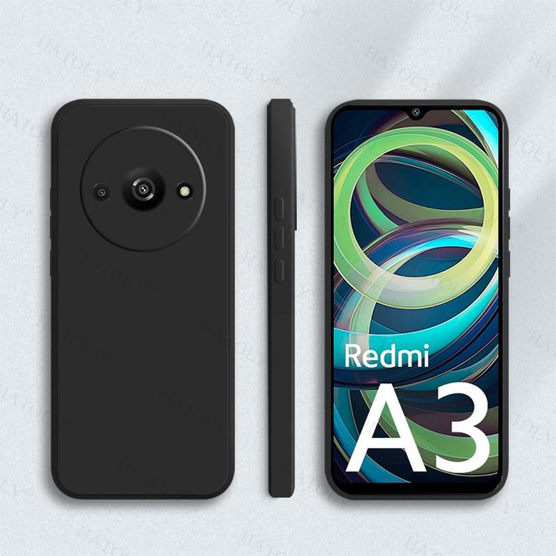 

Чехол-накладка для Xiaomi Redmi A3 Для Redmi A3 A 3 Мягкий Оригинальный Жидкий Силикон Конфетный Цвет Задняя Крышка Для Чехла Redmi A3 6,71 дюйма For Redmi A3 чёрный