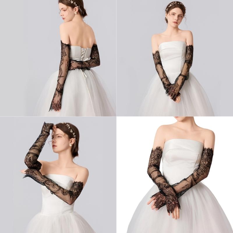 Tulle Gloves for Women and Girls in Theme Party Comfortable to Wear Elastic Nightclub Tulle Lace Gloves