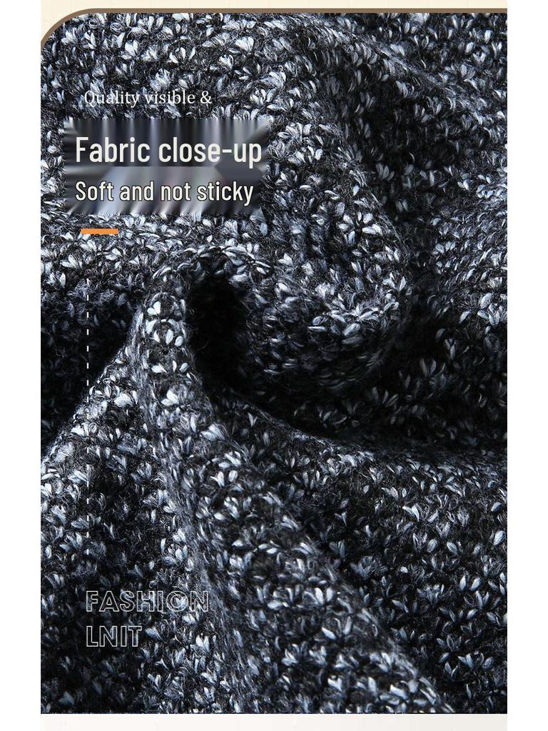 Men's Grey Plus Velvet Cardigan Sweater - Autumn/Winter Warm Knitwear for Middle-aged and Elderly