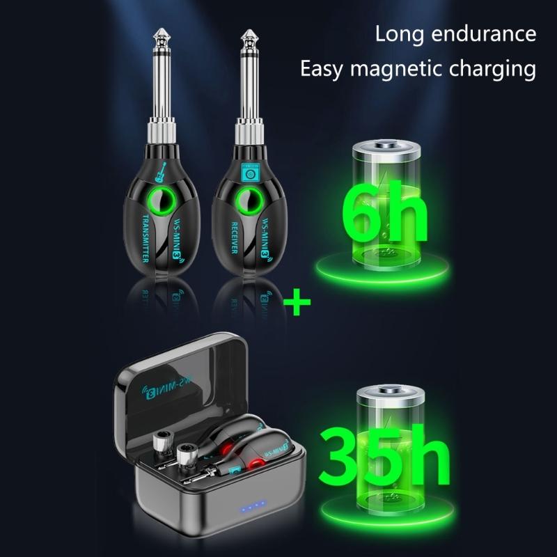 2.4GHz Electric Guitar Accessories Wireless Guitar Transmitter Receiver System for Cordless Amplifier Guitar Cable Jacks