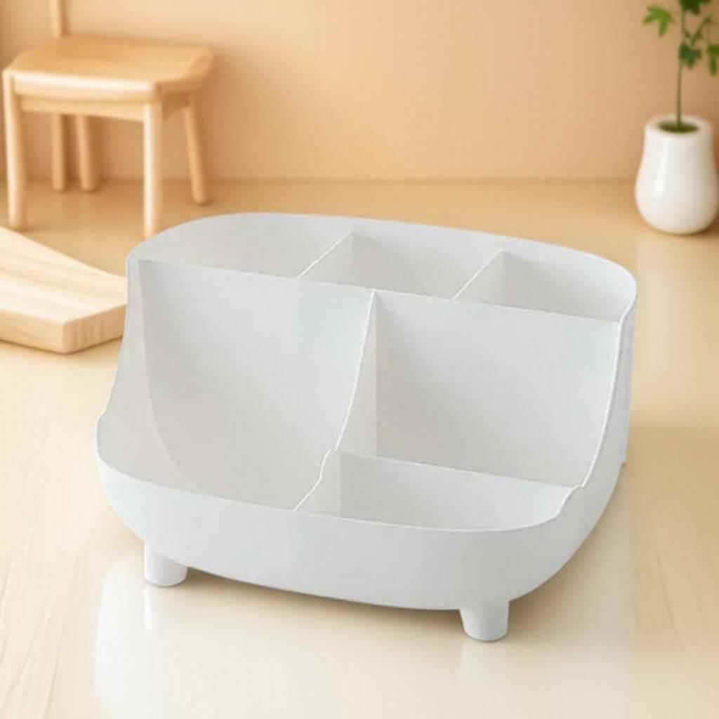 Creative Large Capacity 6 Cell Desktop Pen Organizer Multi Functional School Office Storage Box