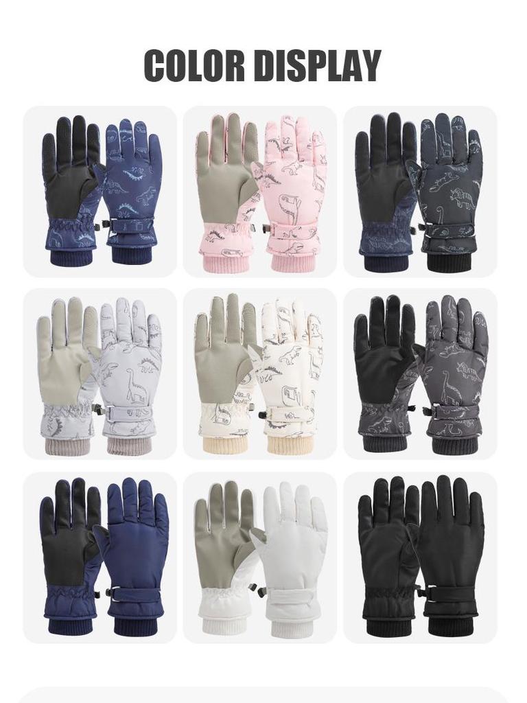 Children's Winter Ski Gloves: Warm, Windproof & Waterproof for Ages 6-13