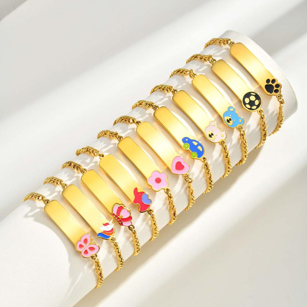 Name Free Customized Bracelet for Baby,Cute Birthday Anniversary Personalized Info Customization Bracelets,Link Chain Bracelet