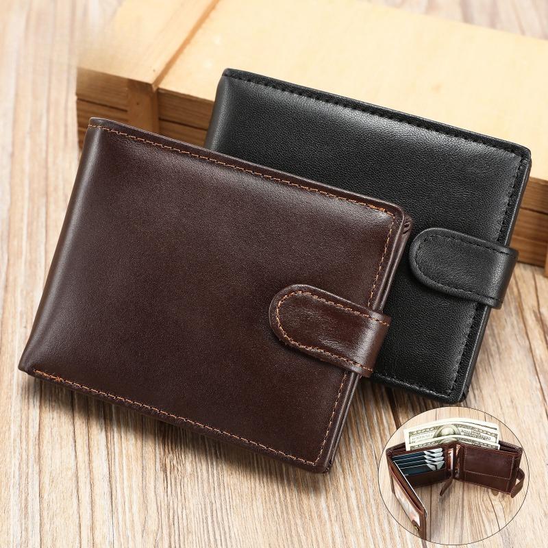 Portfel męski z prawdziwej skóry, wysokiej klasy portfel wielofunkcyjny, wieloszczelinowe etui na wizytówki, skórzana torba