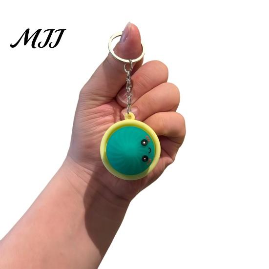 Self Control Toy Keychain, Steamed Bun Pendant, Portable Key Chain Stress Relief Meeting Reliever Toy, with Crisp Clicks Fidget for Kids Adults