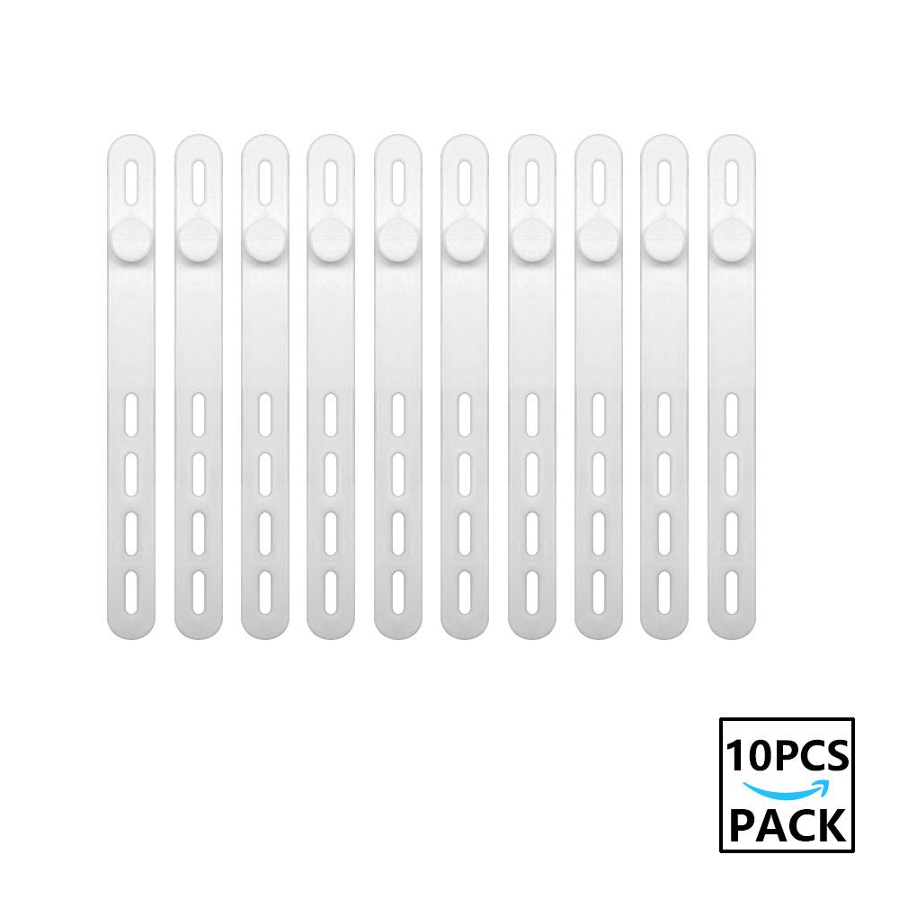 10-Piece Silicone Cable Organizer Set: Data Cable & Power Cord Storage Straps.