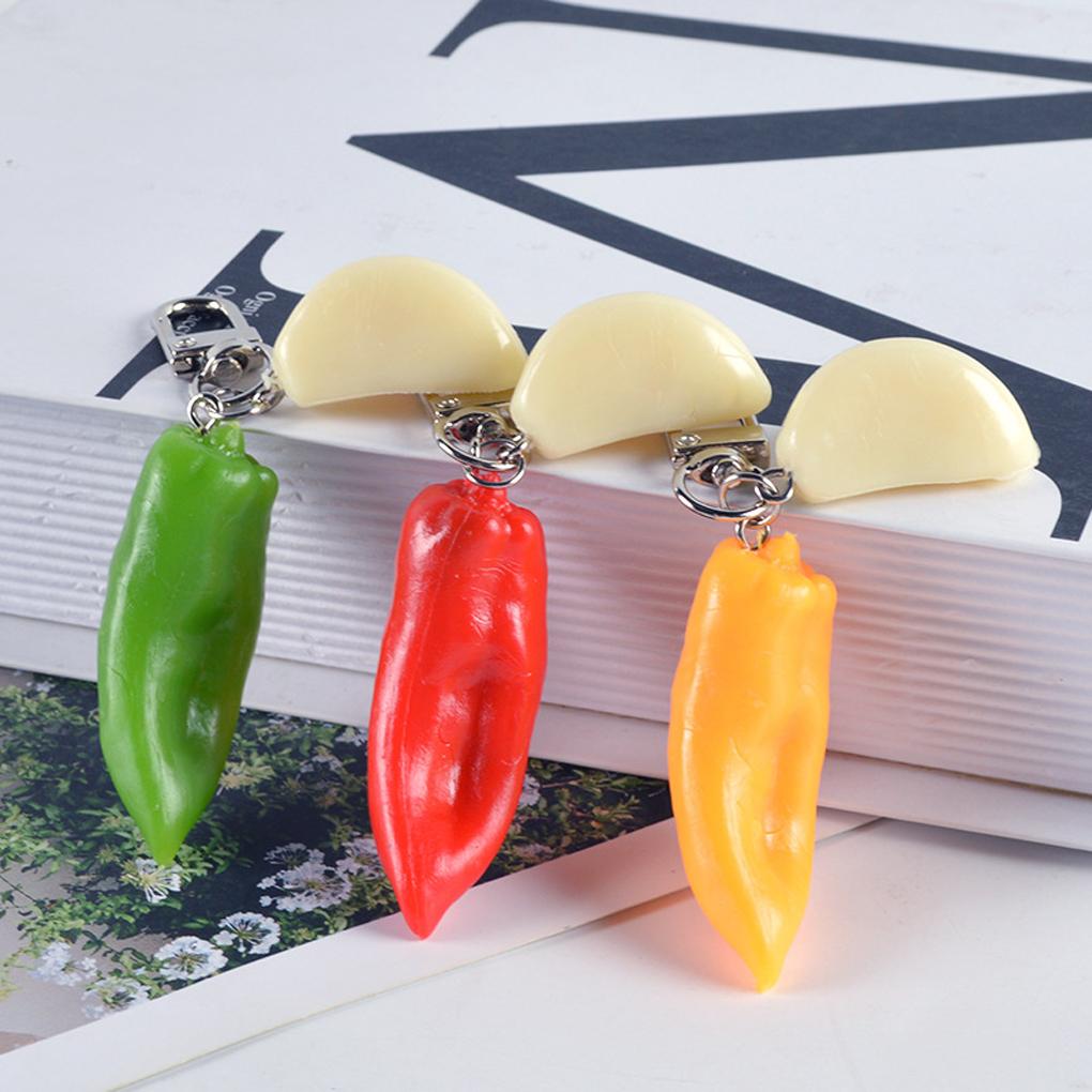 Chain Ring Fashion Chilli Garlic Keychain Bag Portable Pendant Hanging Handbag Holder Wallet Decoration for Woman Man
