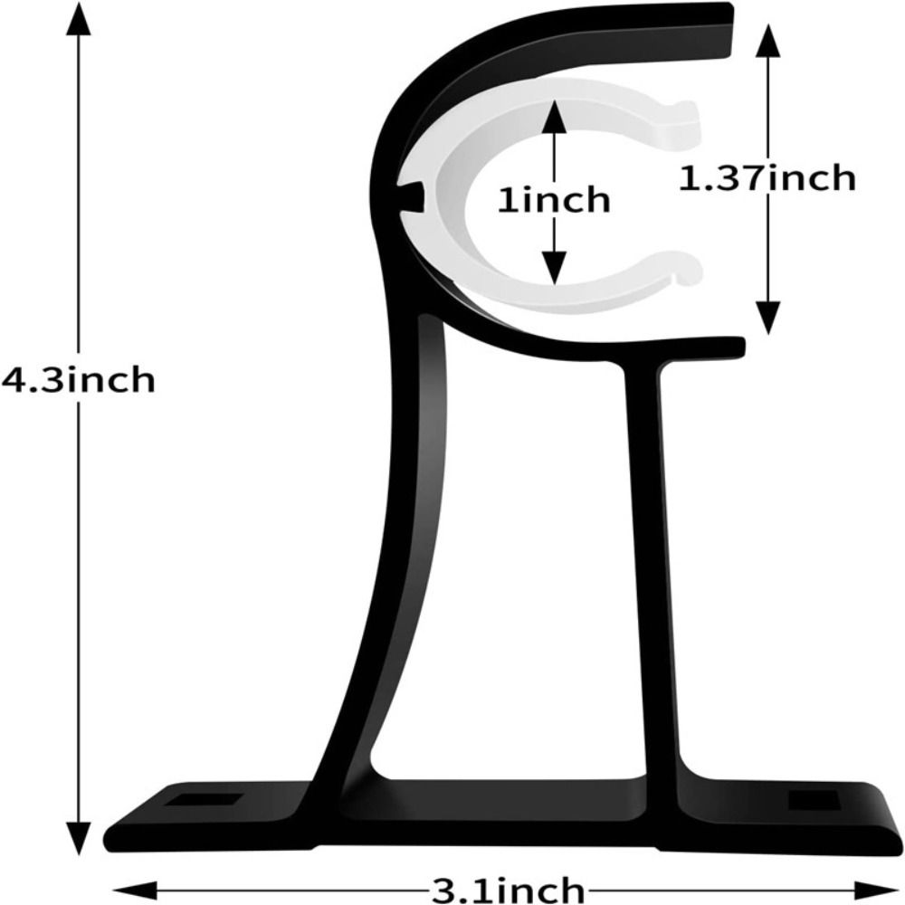 Single Hang Curtain Rod Holder with Screws Aluminum Alloy Roman Rod Bracket Heavy Duty Curtain Fixing Clip Hook