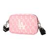 New MLB Monogram Collection Nylon Fabric Shoulder Bag, Crossbody Bag Regular Unisex Cherry Blossom Pink 32BGDR111-07P