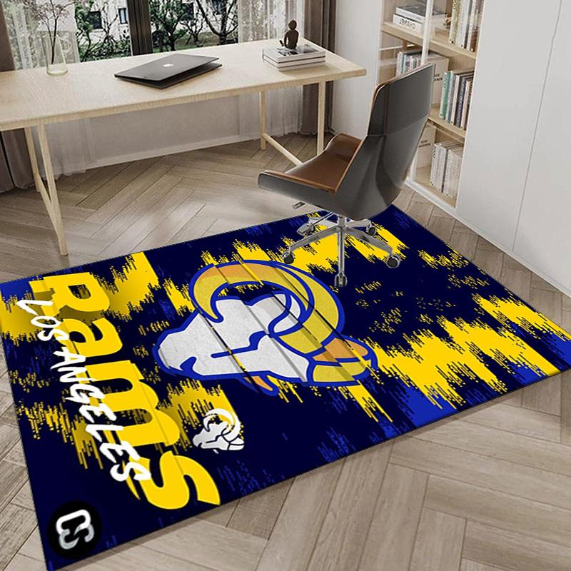 Rams Football Team Spirit Printed Area Rug for Office, Chair Rug, Decorative Carpet Floor Mat, Large Size Fan gifts Christmas gifts