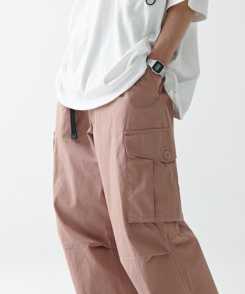 MUSINSA STANDARD [City Leisure] Wide Belted Cargo Pants [Desert Pink]