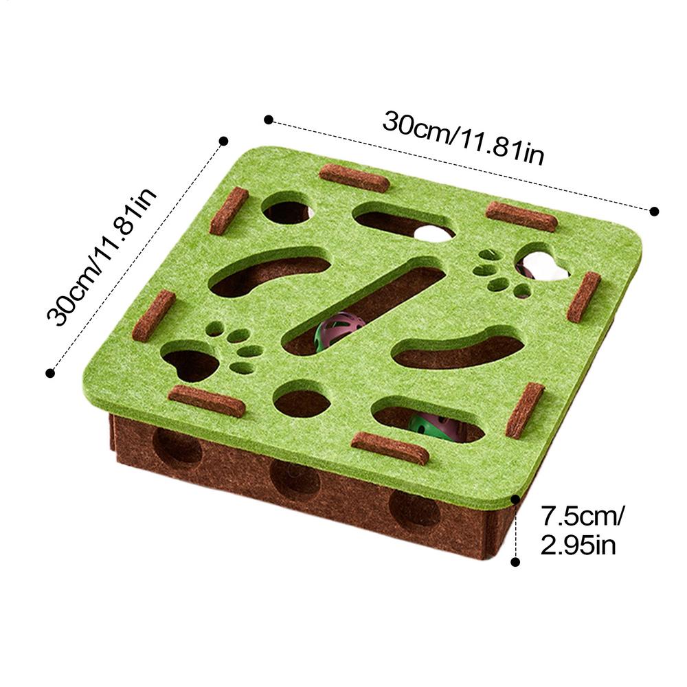 Pet Cat Puzzle Maze Holes Toys Felt Box With Bell Ball Kitten Playing Toys Interactive Funny Cat Supplies