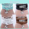 Wish Horse Alloy Horse Pendant Handmade Bracelet Trendy European And American Style Perfect Gift For Anniversary Celebrations