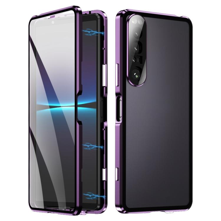 For Sony Xperia 1 IV HD Magnetic Metal Tempered Glass Phone Case