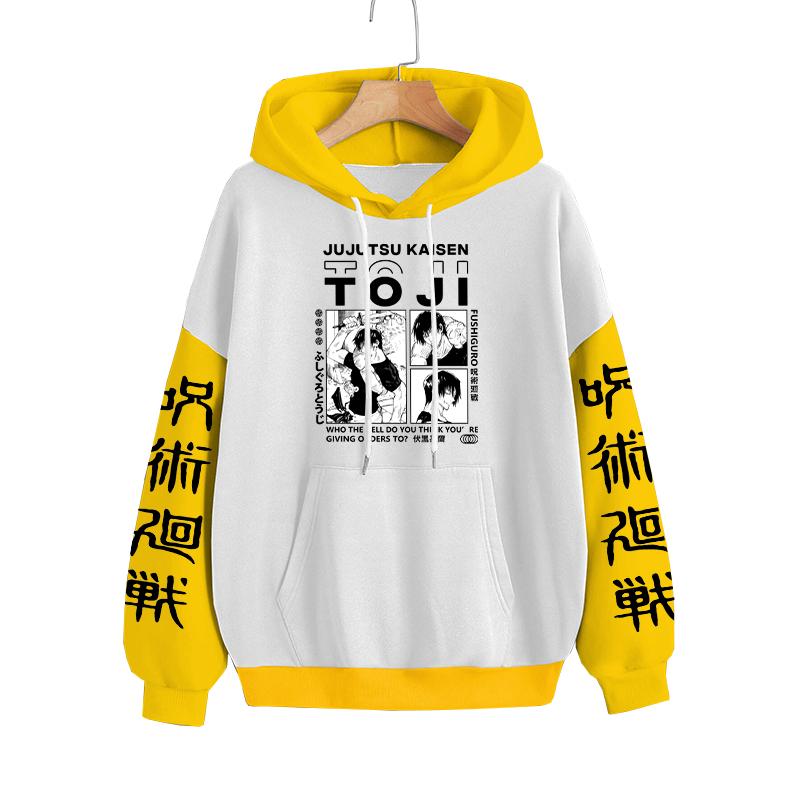 

Jujutsu Kaisen Fushiguro Toji Hot Аніме Толстовки Harajuku Street Толстовка Осінь Оверсайз Топи з капюшоном Жінки Чоловіки Вуличний світшоти XXXL жовтий