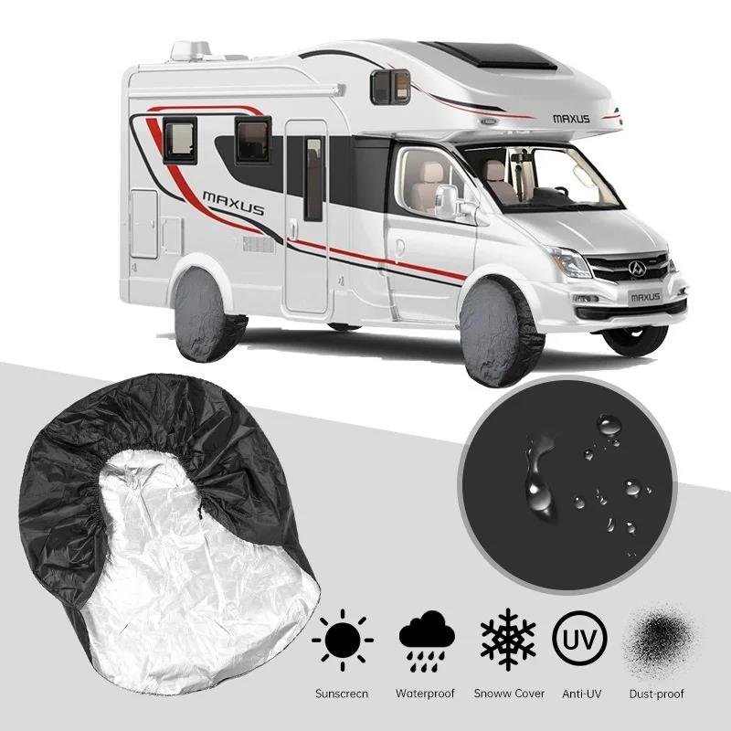 1/4PCS Car Wheel Tire Covers for RV Motorhome for Camper Car Truck Trailer RV Resistant UV Weather Resistant Accessories BlackGood product
