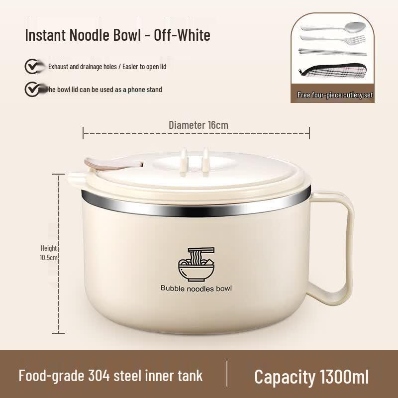 Stainless Steel Instant Noodle Bowl with Lid