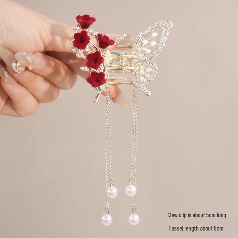 Elegant Metal Butterfly Hairpin with Tassel Pendant for Women, 2025 New Style