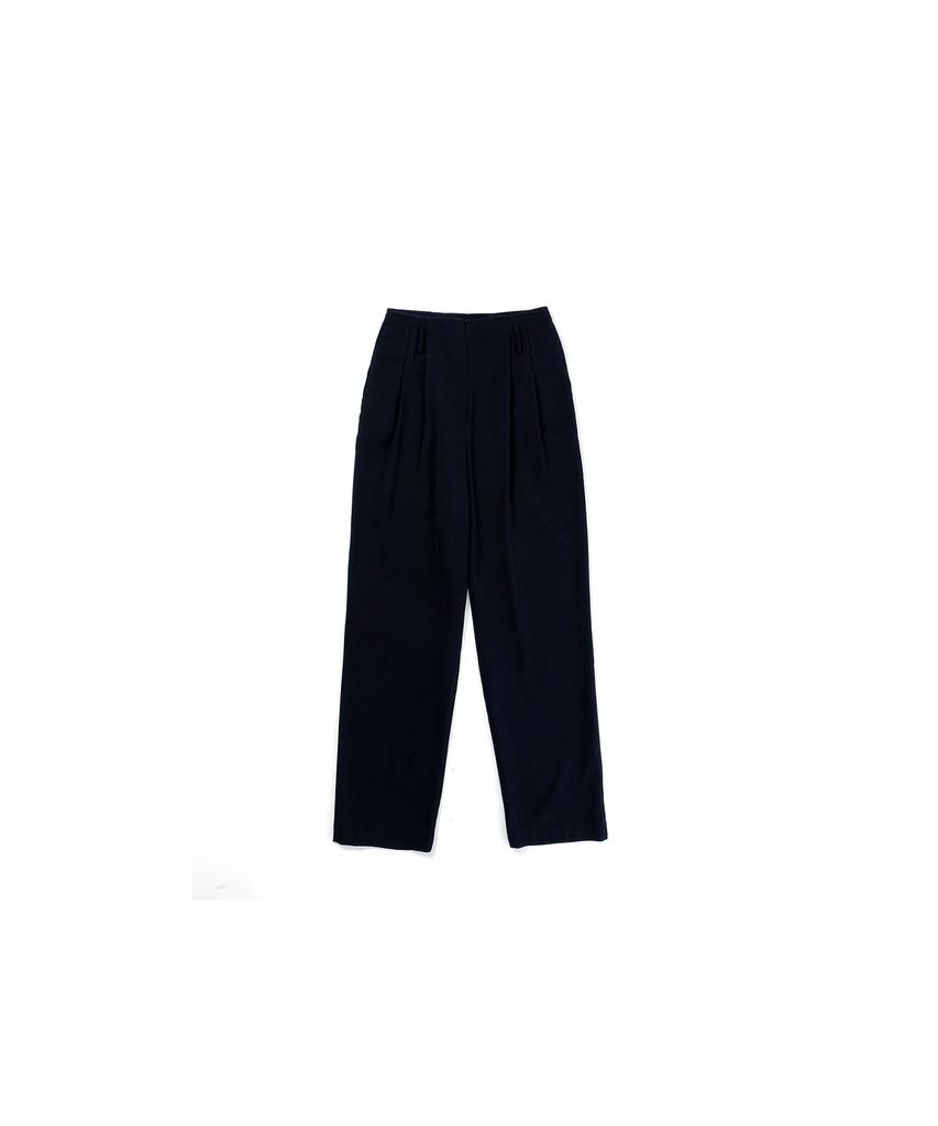 320SHOWROOM Cotton Tuck Tapered Pants Black