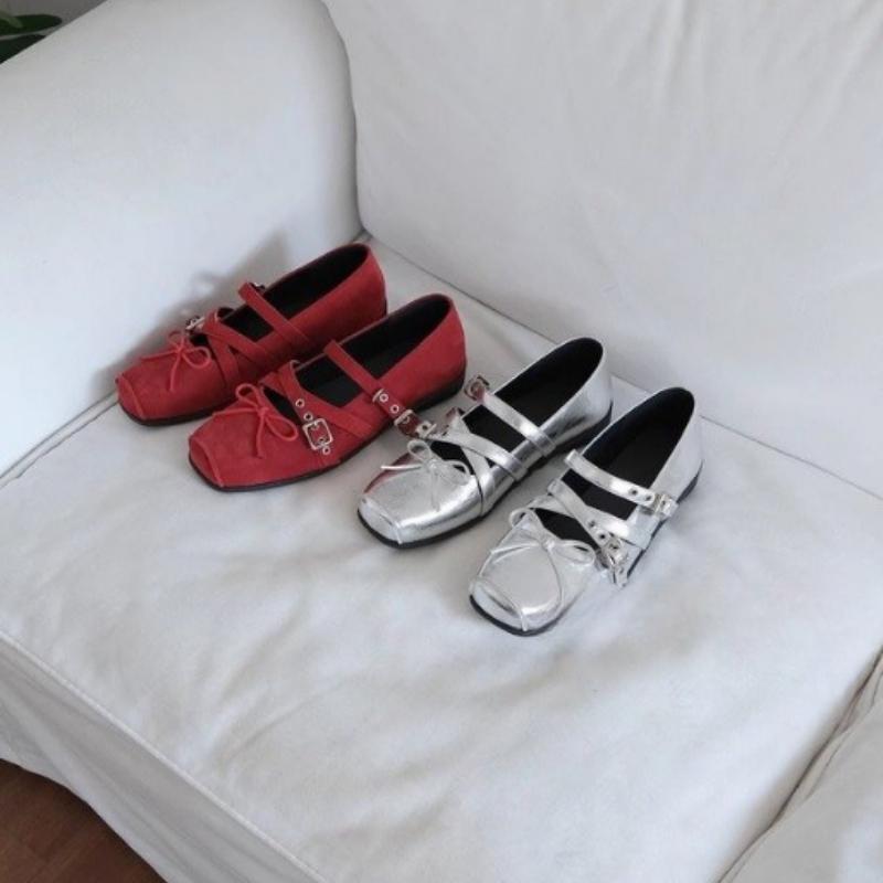 Fashion Bow Women Ballet Flats Shoes Elegant Designer Sandals Woman's Sneakers Loafers Shoes 2025 Trend Summer Dress Mary Jane Shoes