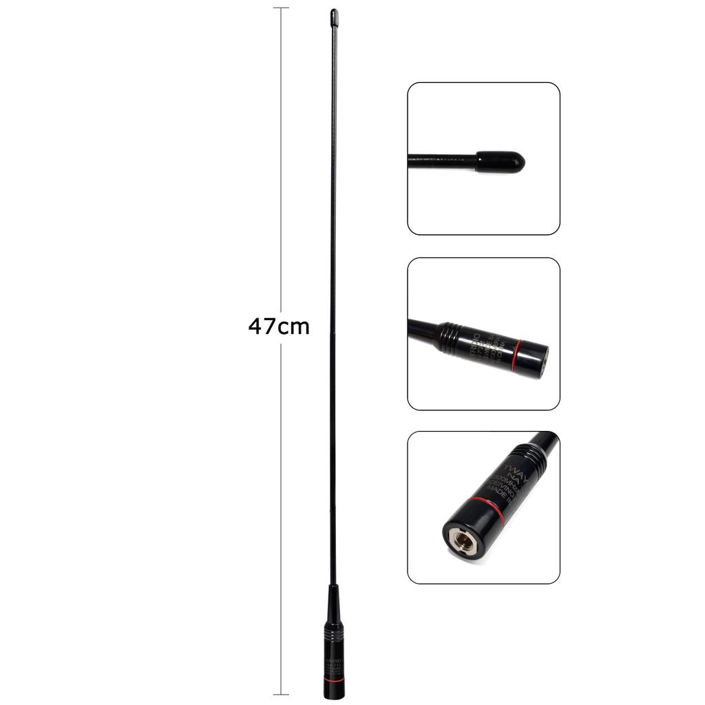 TWAYRDIO 120300MHz Airband Reception Handheld Antenna, SMA Connector, VUHF Airband Reception Only, 47cm, for Icom, Alinco, and Standard