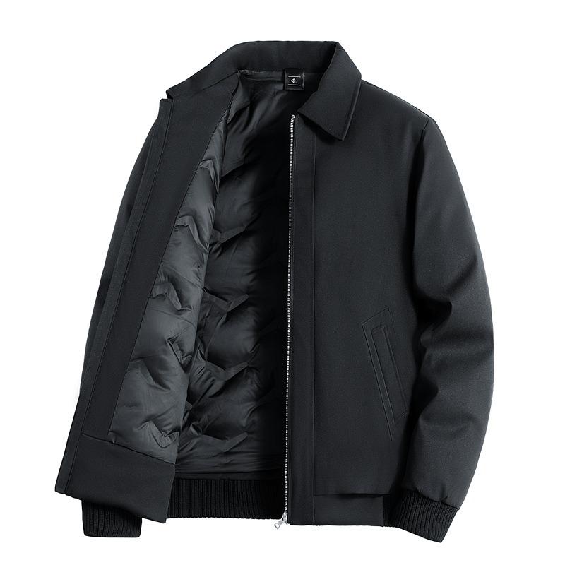 % White duck down jacket men's winter high-end business winter loose lapel casual jacket