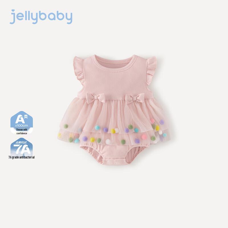 JELLYBABY Baby Girl Floral Lace Sleeveless Summer Romper 90cm