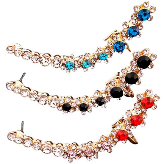 1 Stück Piercing Integrierter Ohrclip Mädchen Schneeflocke Strass Stecker Ohrring Schmuck Zubehör