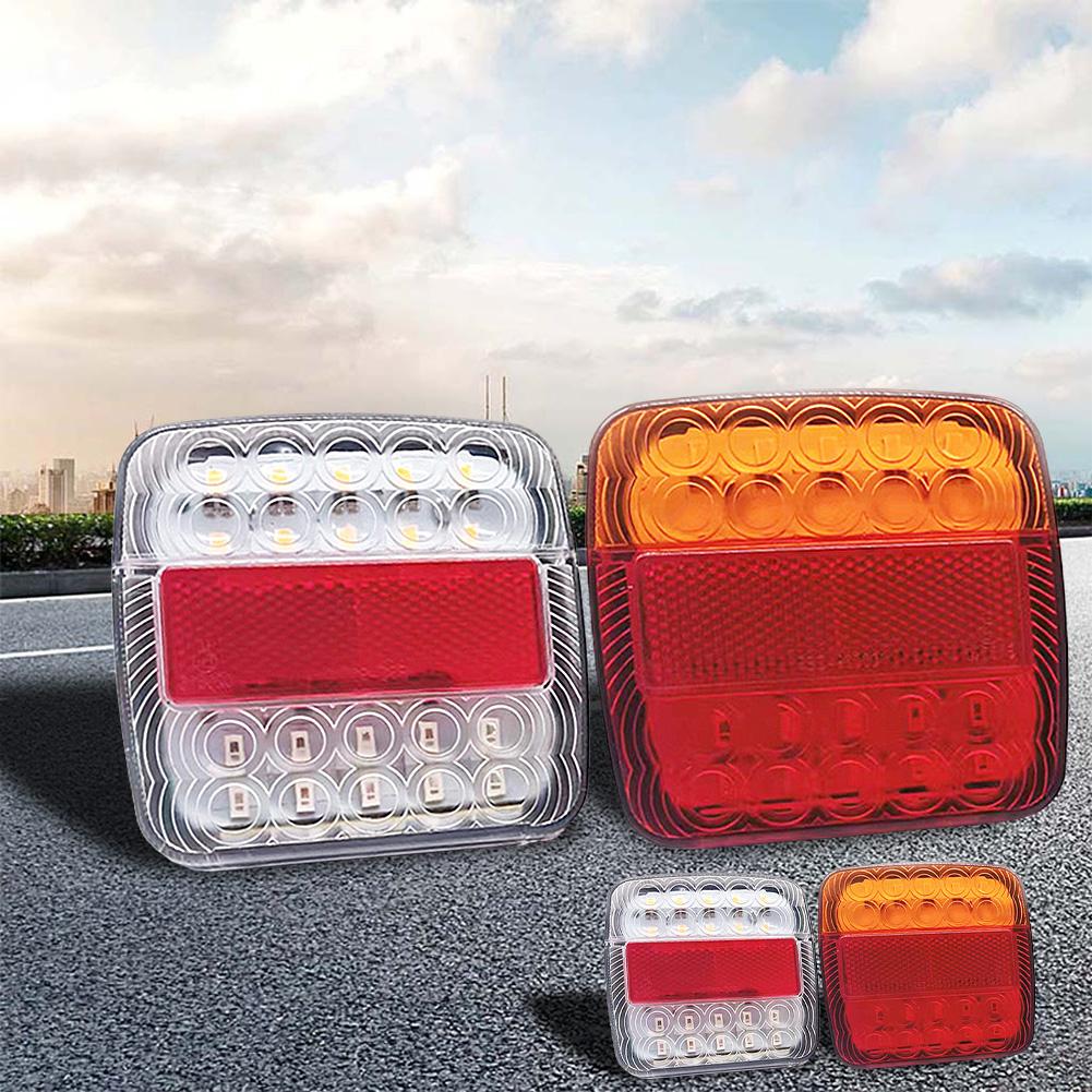 2Pcs Submersible Boat Truck Lamp IP66 Waterproof 12V Taillight Turn Signal Indicator 26 LED Tail Light for Trailer Truck Caravan