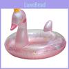 Shiny Pink Swan Inflatable Crown Swim Ring Cartoon Design For Adults Swimming Activities