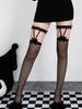 1 Pair Sexy Black Silk Lace Suspender Thigh-High Socks for Women, Suitable for Date Outfits/Office Commute/Girls Gathering/Birth
