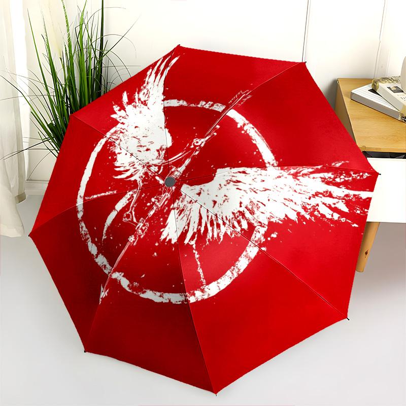 0106 Phönix mit Flügeln Muster, automatischer Faltschirm, tragbares und faltbares Design, 8 Schirmstäbe, ein Weihnachts- oder Geburtstagsgeschenk.