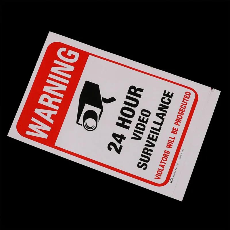 5pcs 24H CCTV Video Camera System Security Warning Sign Sticker