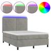 VidaXL Slat Bed Base with Mattress and LED, Upholstered Bed, Double Bed, Adult Bed for Interior Bedroom, 3136059