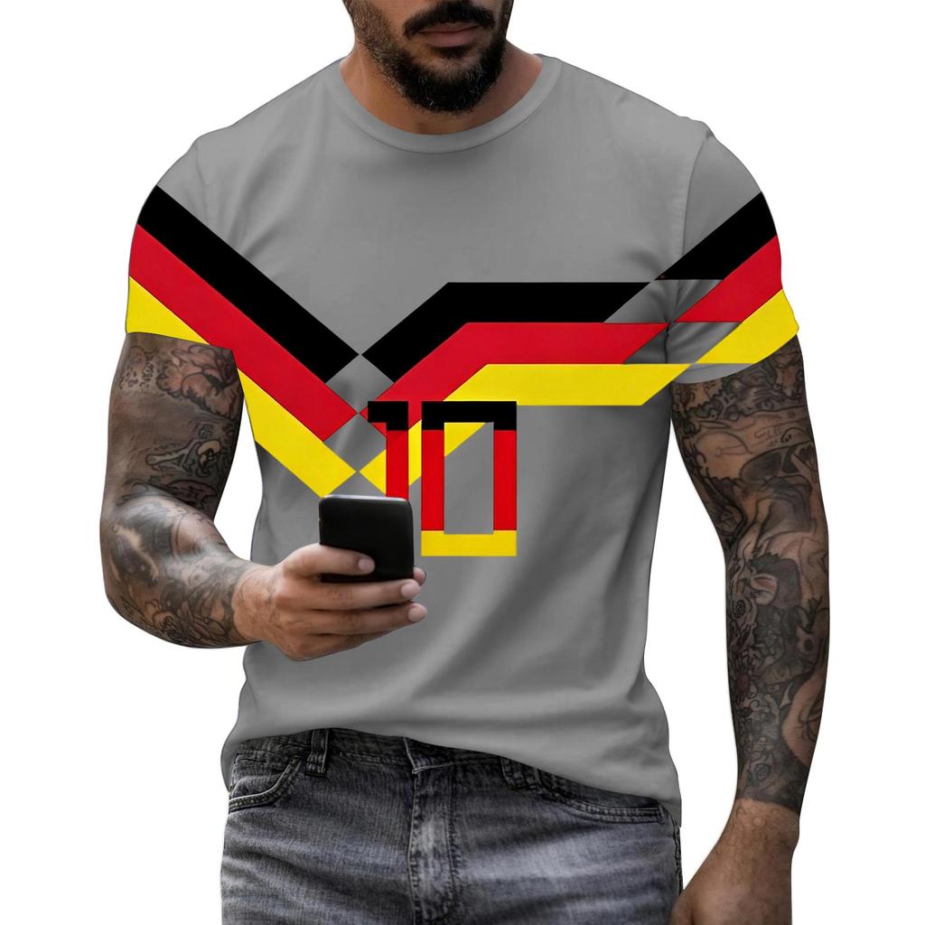 Men's Short Sleeve Graphic T-Shirt Crew Neck Casual Fit Lightweight Soft Fabric Comfortable Wear