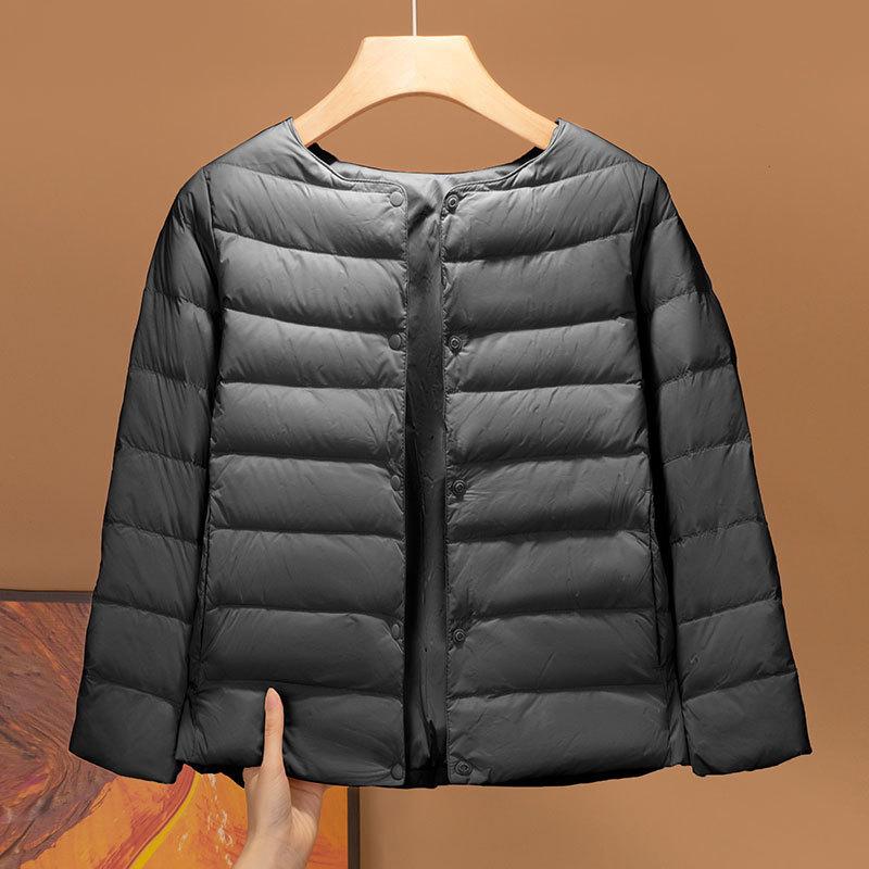 Winter white duck down children's down jacket liner round neck long sleeve boys and girls with light inner wear school uniform artifact