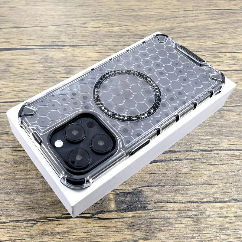 Stoßfestes Rüstungsgehäuse mit Wabenstruktur für Xiaomi Redmi Realme OPPO VIVO Samsung HONOR iPhone Nothing Phone für Magsafe Charge