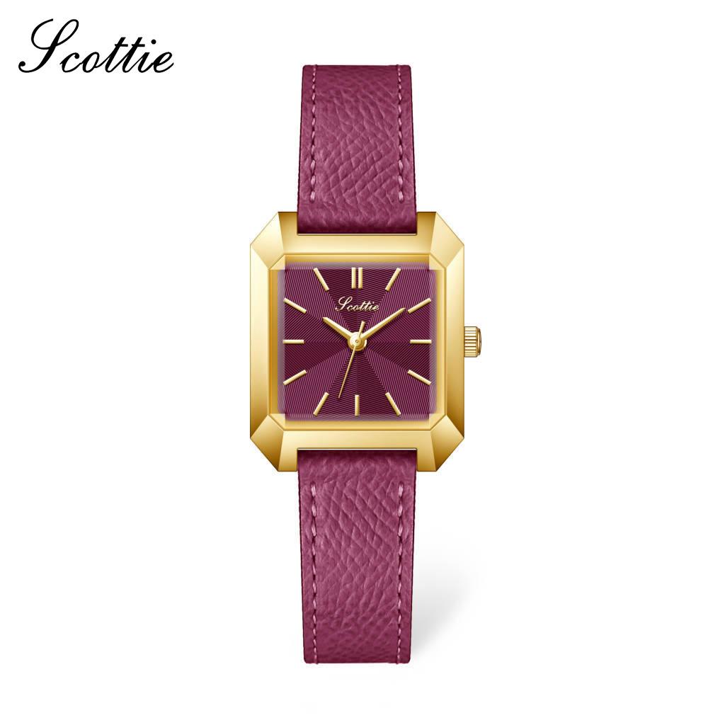 Square Steel Belt Women'S Watch 9153 Dragon Fruit Color Belt Watch