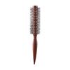 Professional Curly Hair Comb - Red-Brown Nylon Teeth, Original Wood Roller, Round Head for Inward Curls
