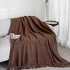 Hollow Grid Knit Blanket – Spring & Summer Wool Cover for Sofa, Office, or Bed.