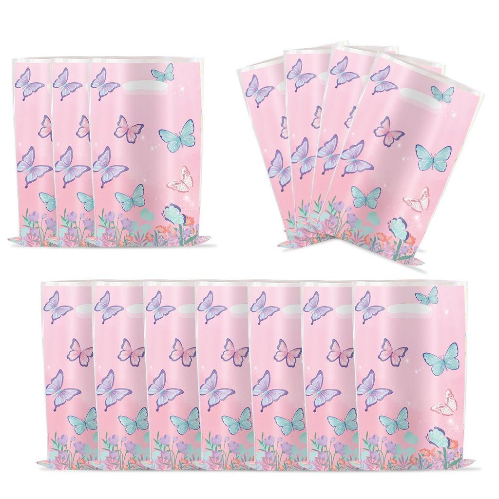 Pink Butterfly-Themed Birthday Party Set: Disposable Banners, Tableware, Paper Cups, and Paper Plates for Decorations and Party Setup