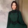 2024 Autumn/Winter Women's Lace Trim Long Robe Evening Dress