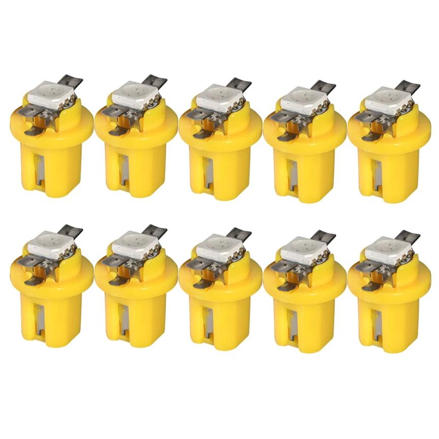 10Pcs T5 B8.5d LED Light Car Dashboard Speed Lights Bulb Cars Interior Lamp Accessories Dashboard Side Switch lamps 12V