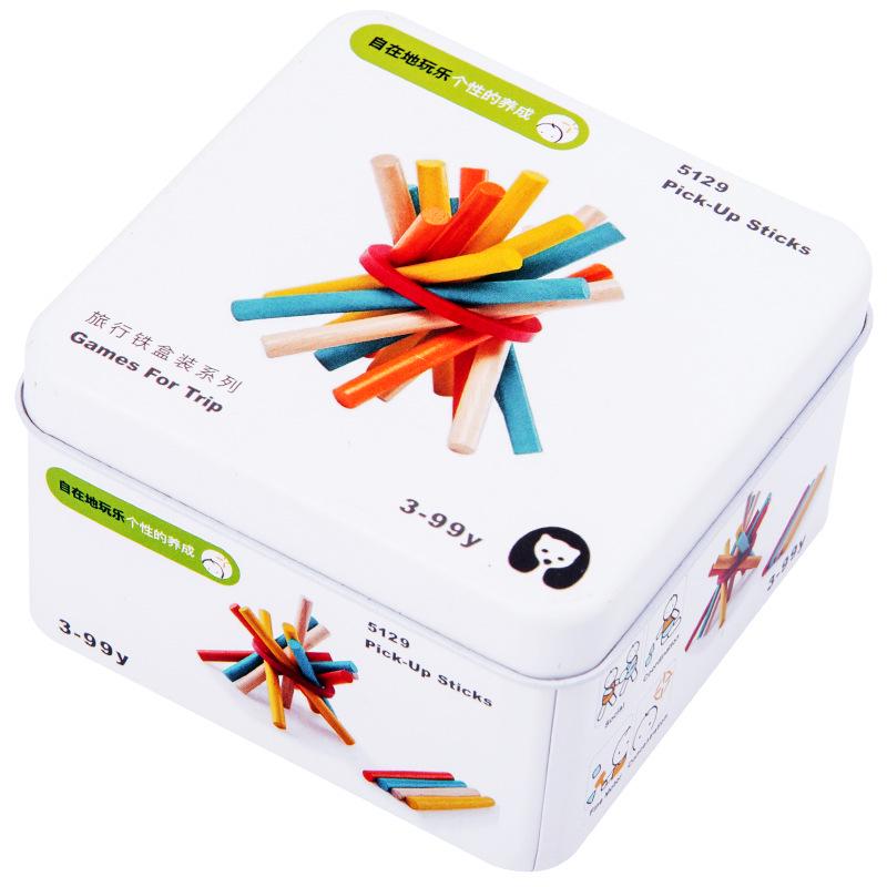 Children's Wooden Tangram & Domino Set with Peach Wood Sticks - Educational Building Block Toys