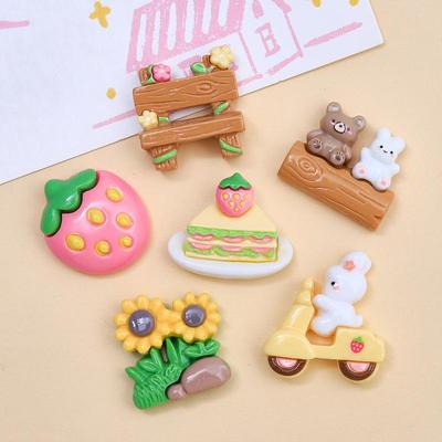 Niedliche Dschungeltier-Cartoon-Harz-Schuhschnalle & Haarnadel-Accessoires für DIY-Schmuck
