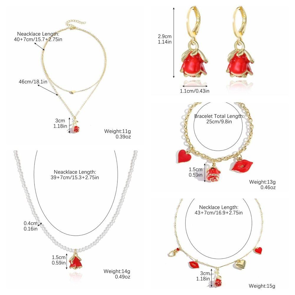 Zinc Zinc Zinc Alloy Necklace Earrings Bracelet Flower Flower Jewelry Luxury Rose Necklace  Wedding