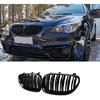 Gloss Black Car Front Bumper Kidney Grille For BMW E60 M5 E61 520i 545i 550i 535i 2003-2010 5 Series Double Slat Car Accessories